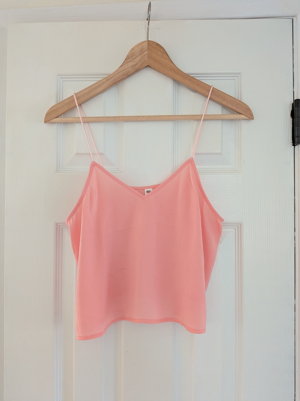 BP Nordstrom Women's Peachy Pink Strappy Crop Top Blouse V Neck Size XS